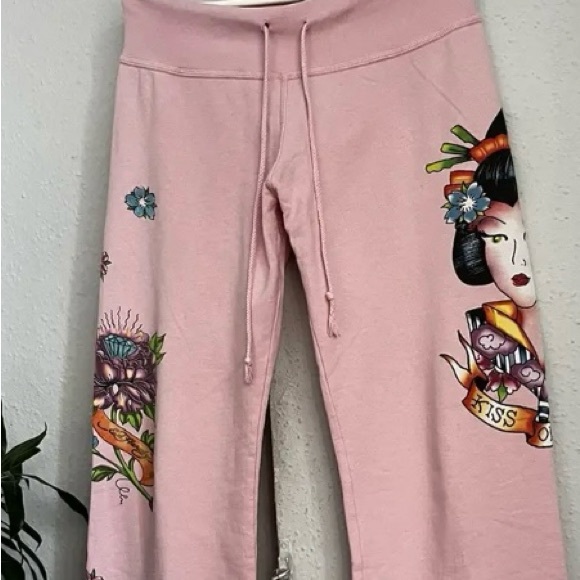 Pants - Ed Hardy Pink Graphic Sweatpants